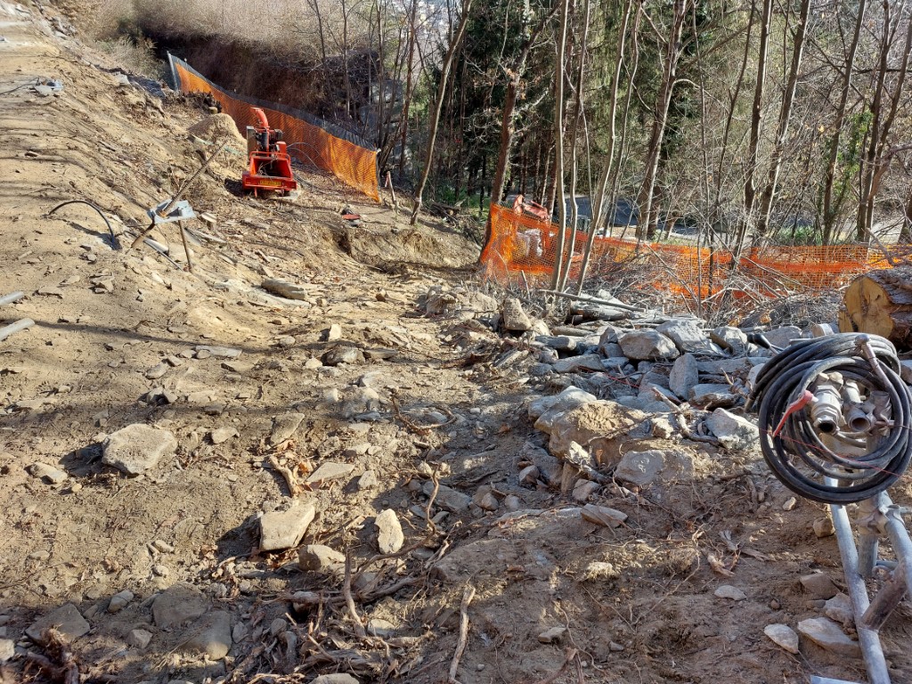 Il cantiere dopo disgaggio e disbosco